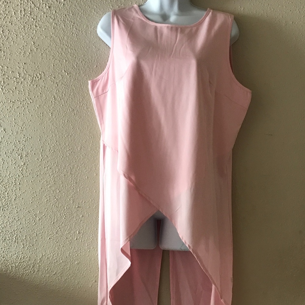 Size 1X Women Pink Blouse